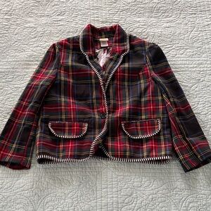 Plaid Kids Blazer - Red and Black